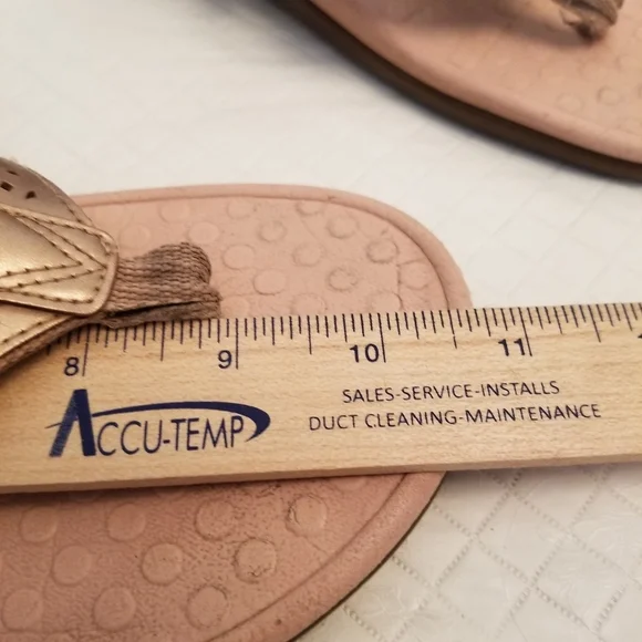 VIONIC Tieperf  Rose Gold Thongs Flip Flop Sandals 10.5 By Measurement - Picture 3 of 10